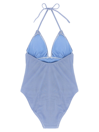 Polo Ralph Lauren Blue Nylon One-Piece Swimsuit