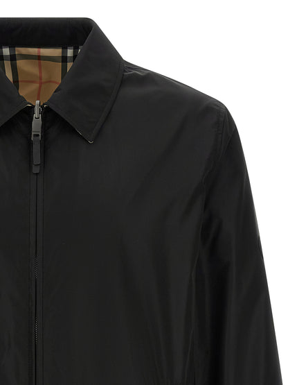 Chaqueta de nailon negra de Burberry