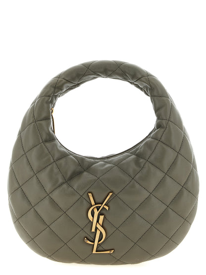 Bolso de piel de cordero gris Saint Laurent