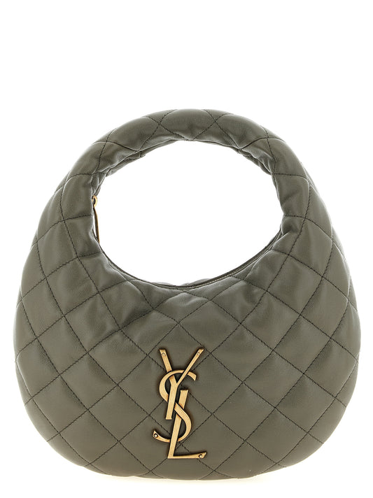Bolso de piel de cordero gris Saint Laurent
