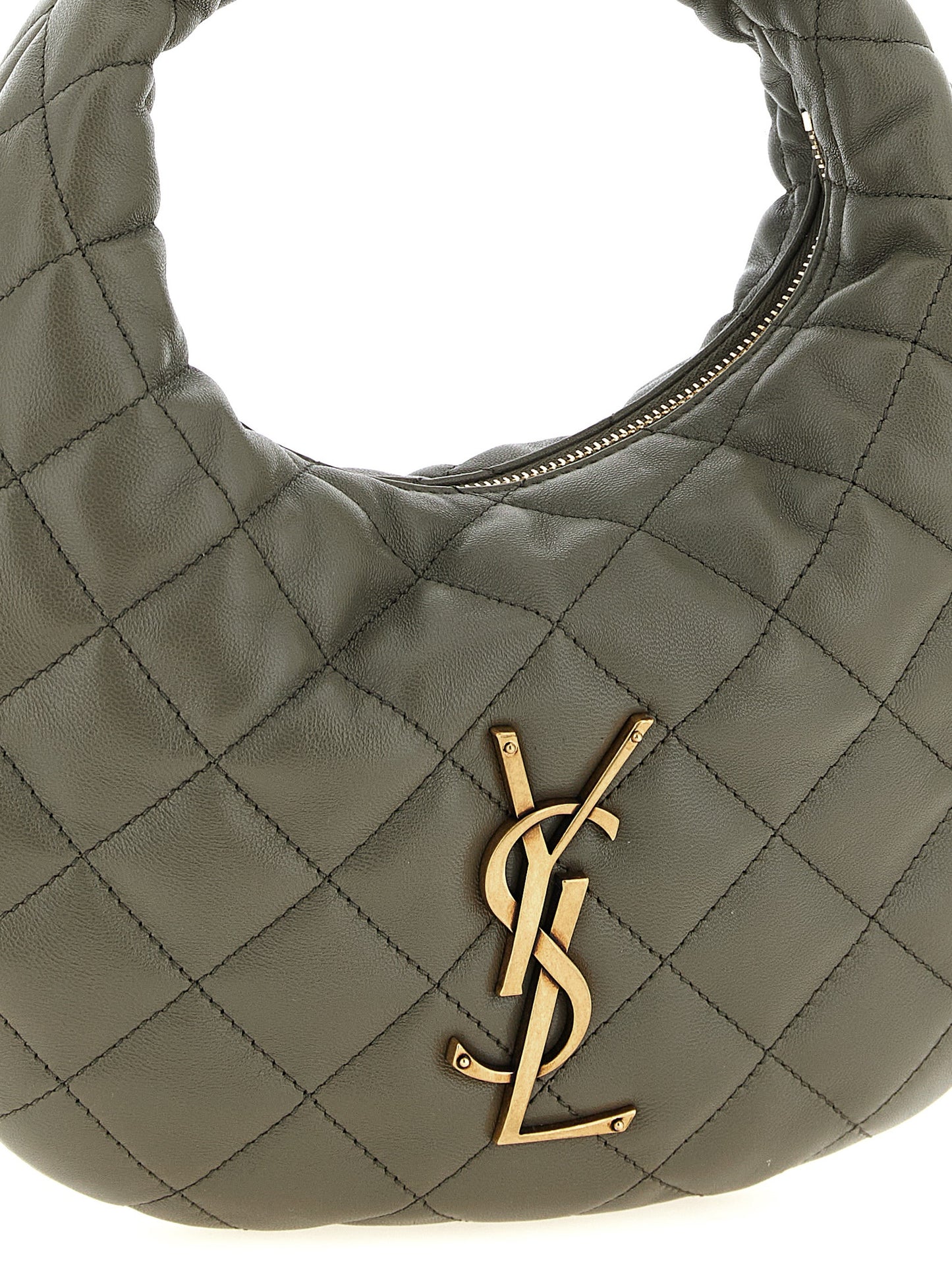 Bolso de piel de cordero gris Saint Laurent