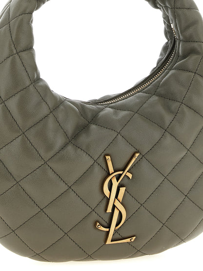 Bolso de piel de cordero gris Saint Laurent