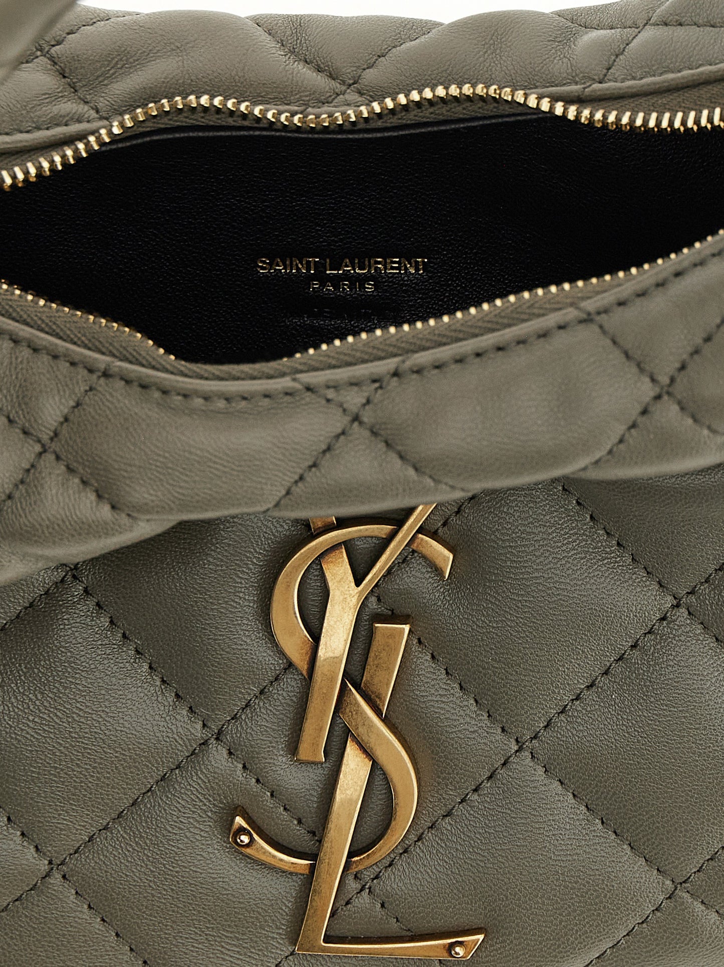 Bolso de piel de cordero gris Saint Laurent