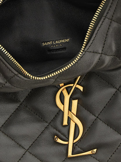 Bolso de mano Saint Laurent de piel de cordero marrón