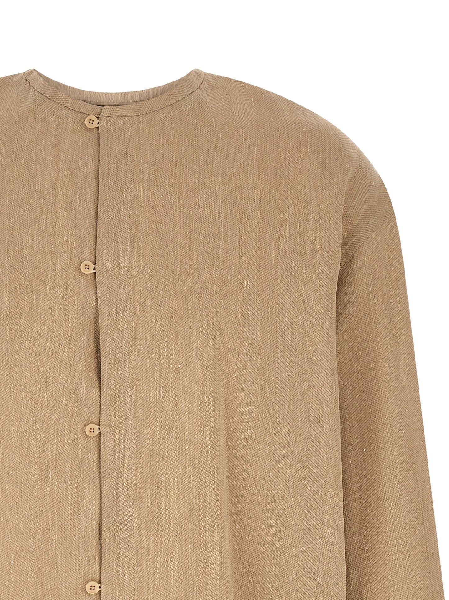 Blusa de lino beige de Jacquemus
