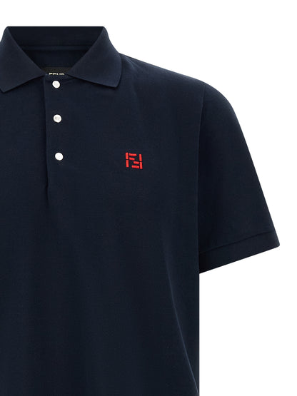 Polo Fendi de algodón azul