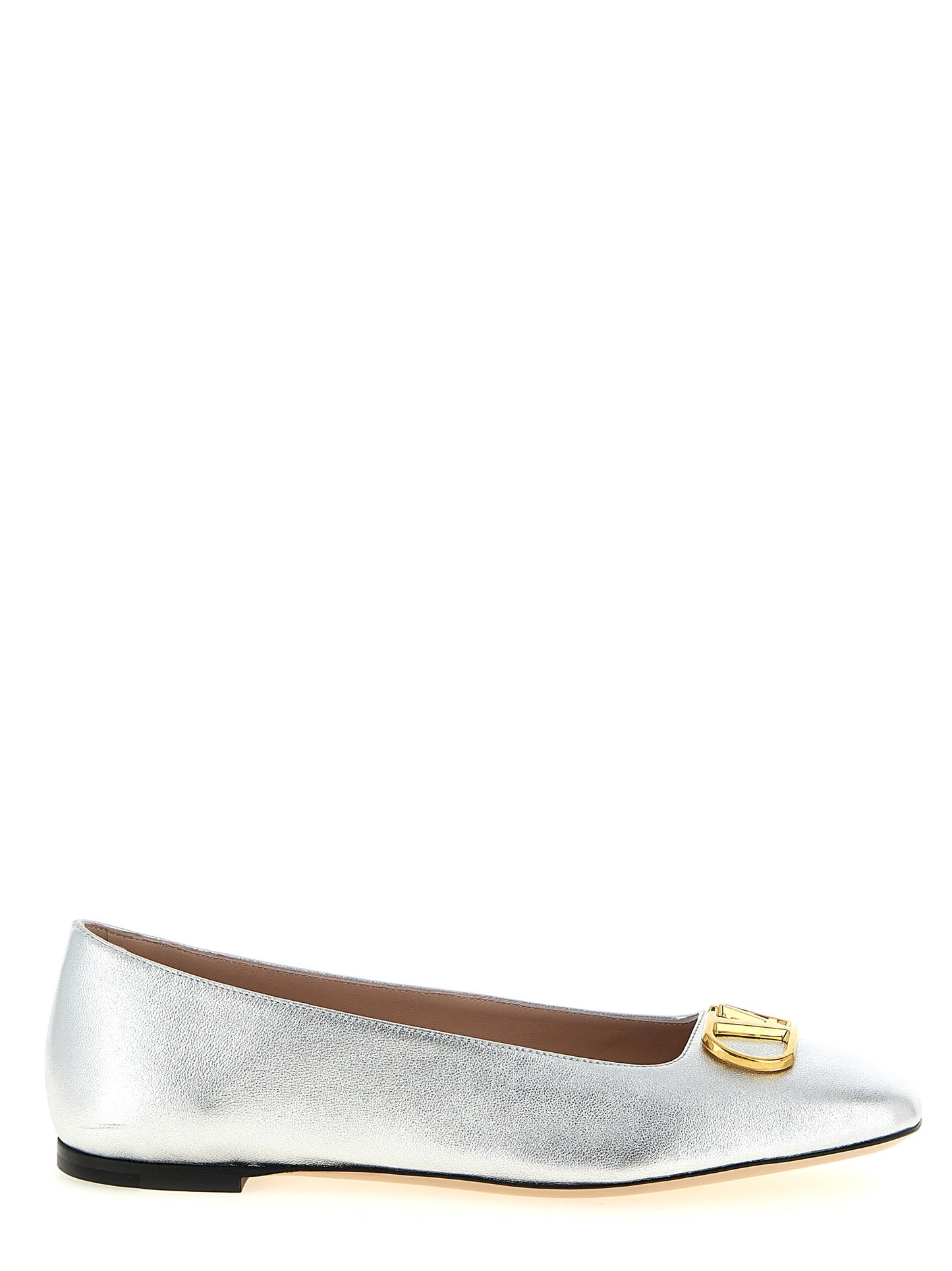 Ballerines Valentino Garavani en cuir d'agneau argenté
