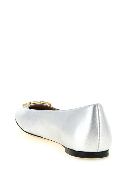 Ballerines Valentino Garavani en cuir d'agneau argenté
