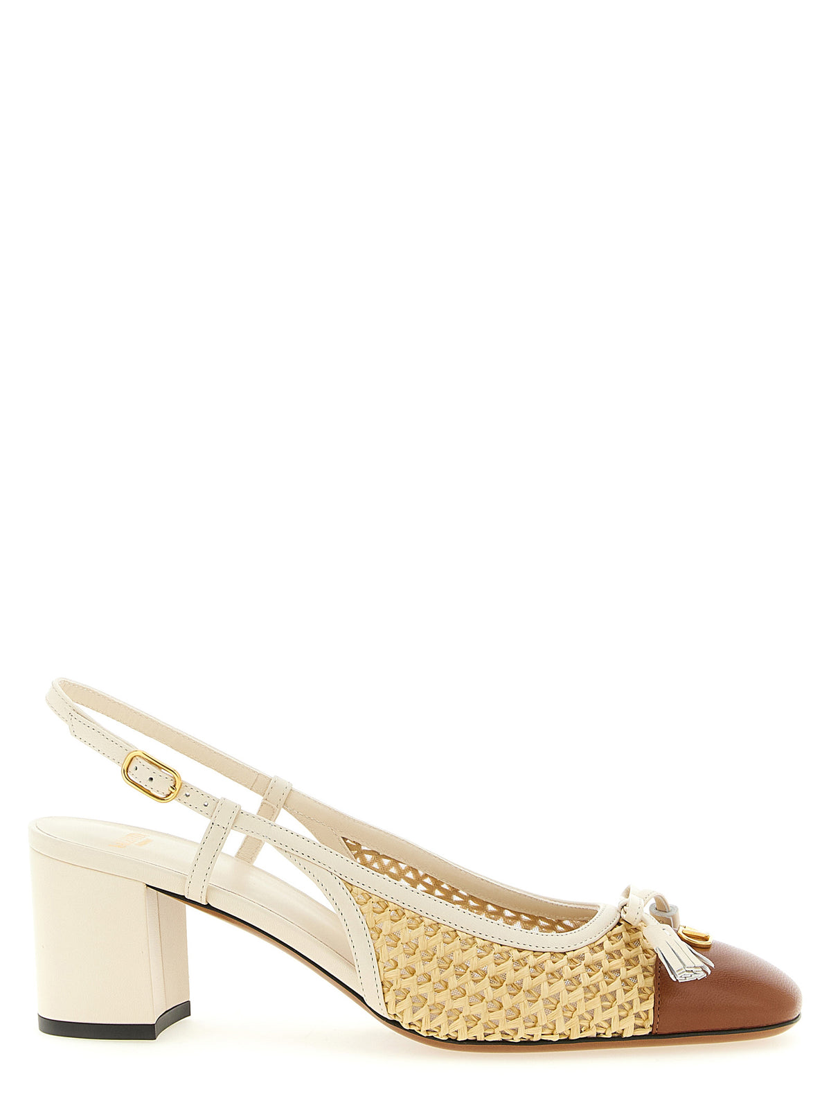 Escarpins Valentino Garavani en cuir de chèvre à talon mi-haut beige