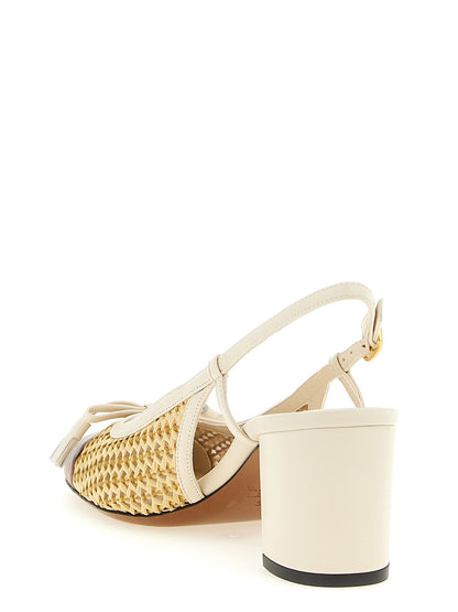 Escarpins Valentino Garavani en cuir de chèvre à talon mi-haut beige