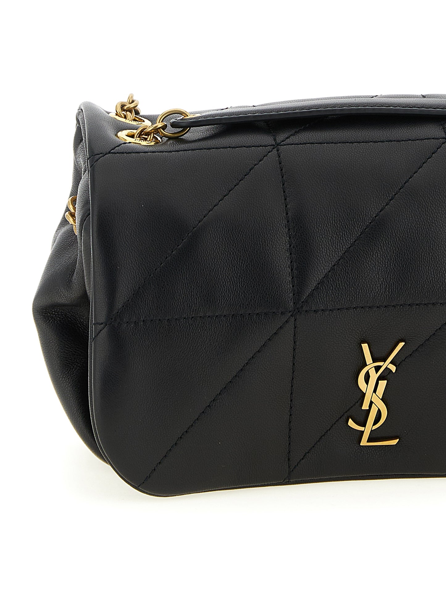 Bolso de hombro Saint Laurent de piel de cordero negra