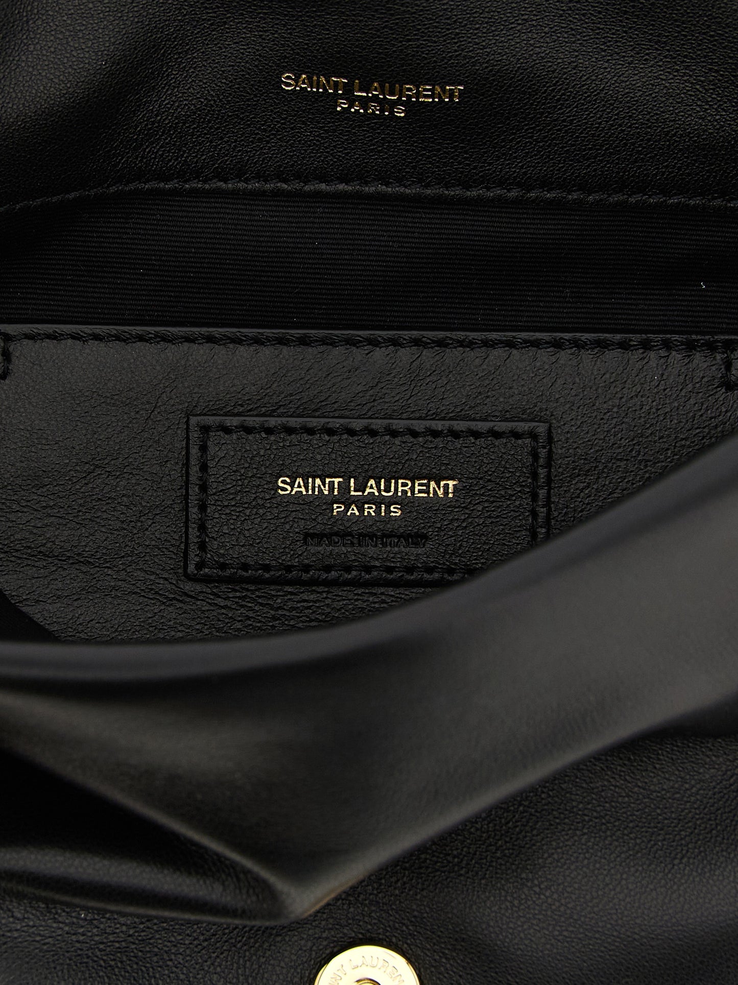 Bolso de hombro Saint Laurent de piel de cordero negra