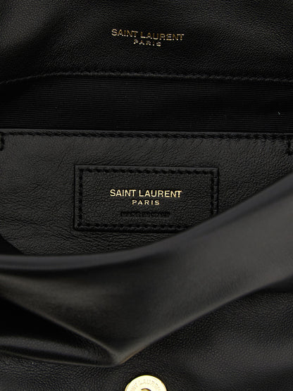 Bolso de hombro Saint Laurent de piel de cordero negra