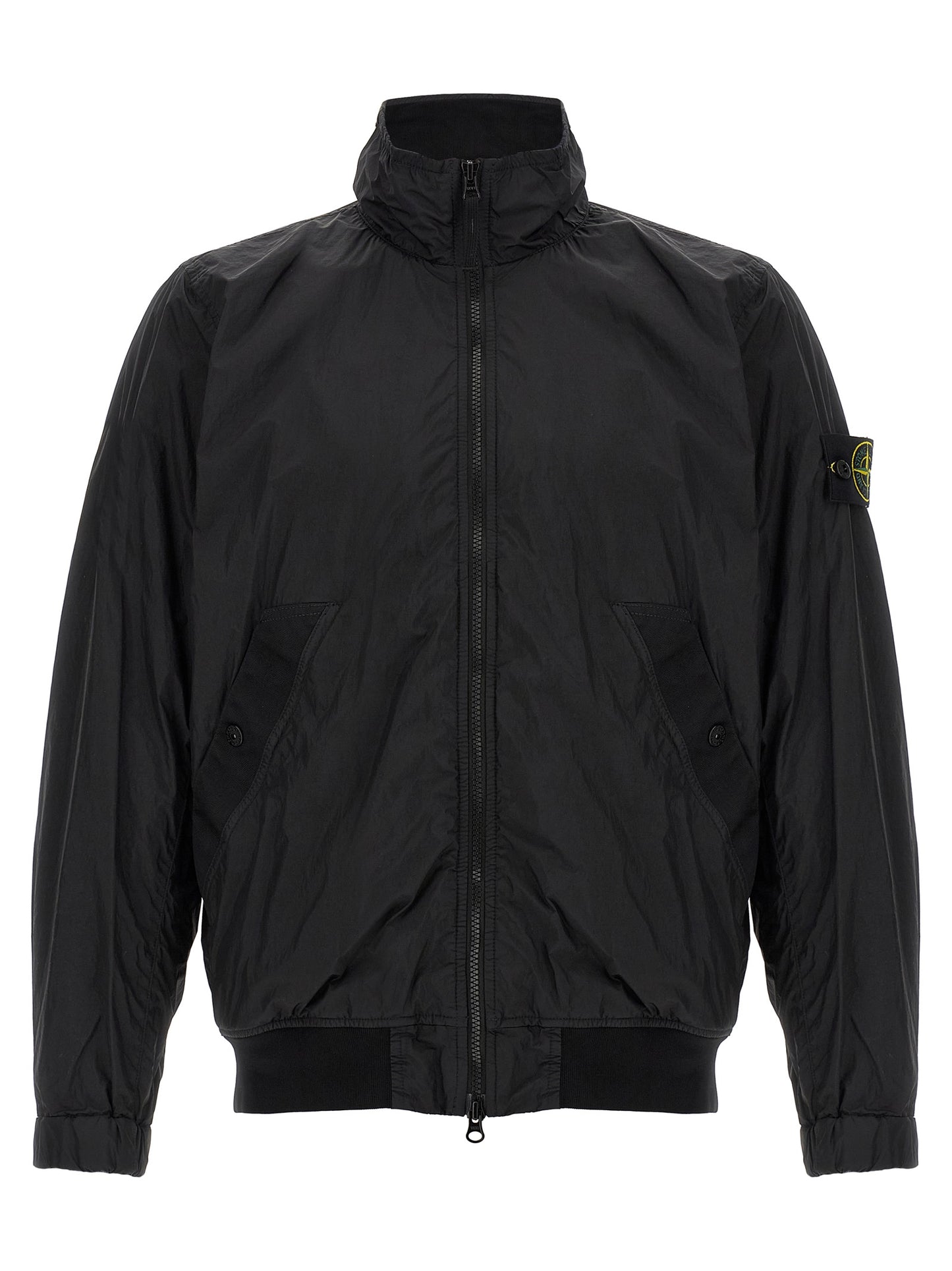 Chaqueta larga de poliamida negra Stone Island