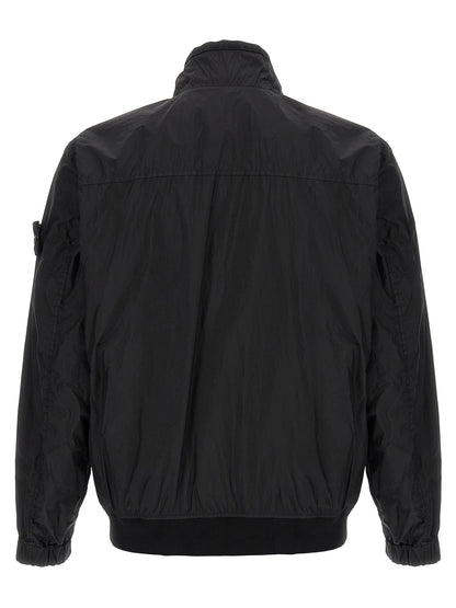 Chaqueta larga de poliamida negra Stone Island