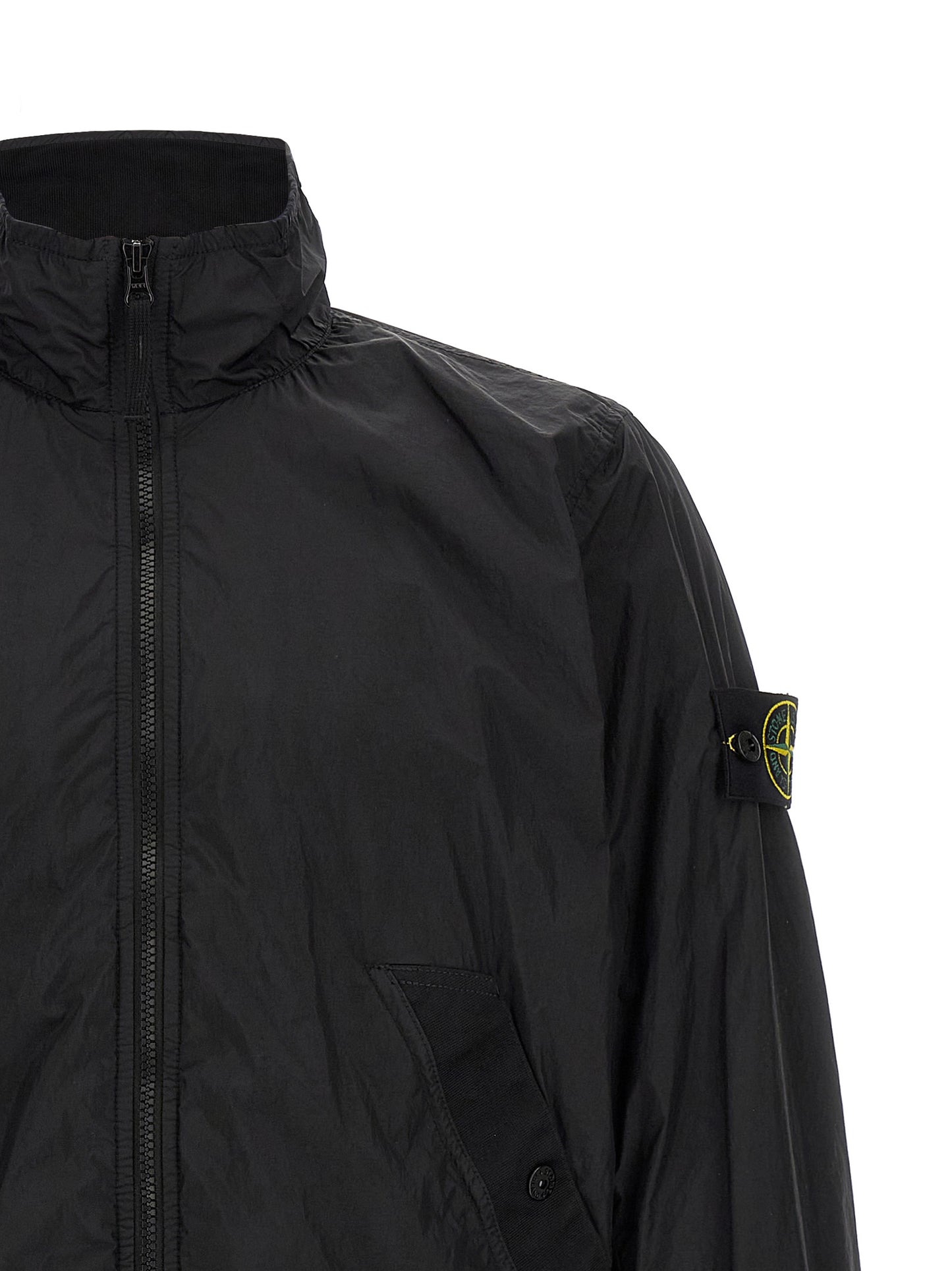 Chaqueta larga de poliamida negra Stone Island