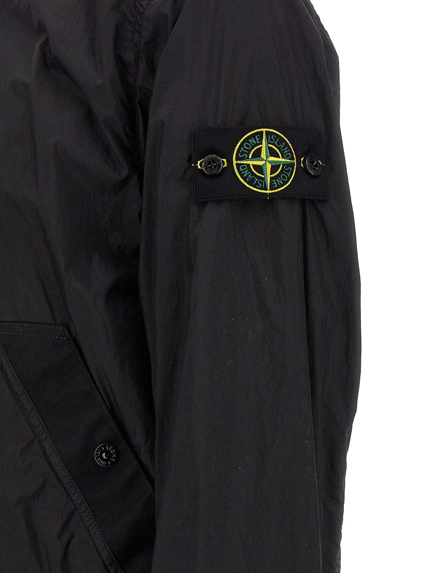 Chaqueta larga de poliamida negra Stone Island