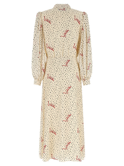 Vestido midi de seda multicolor Valentino Garavani