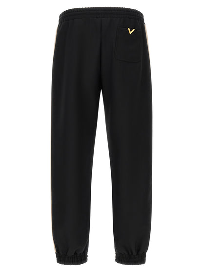Pantalones deportivos Valentino Garavani negros de poliéster