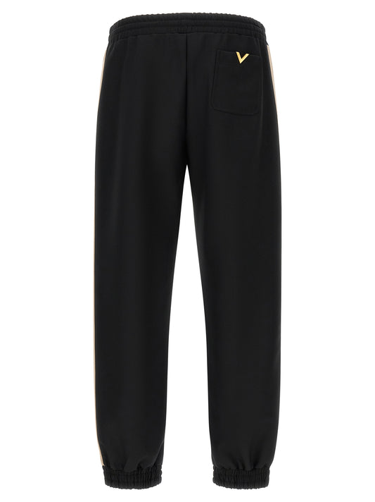 Pantalones deportivos Valentino Garavani negros de poliéster