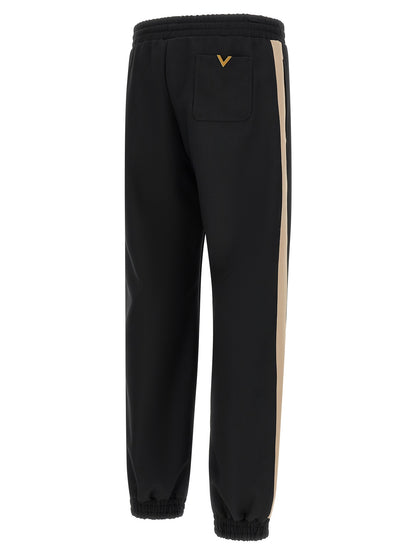 Pantalones deportivos Valentino Garavani negros de poliéster