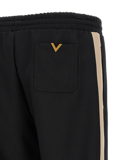 Pantalones deportivos Valentino Garavani negros de poliéster
