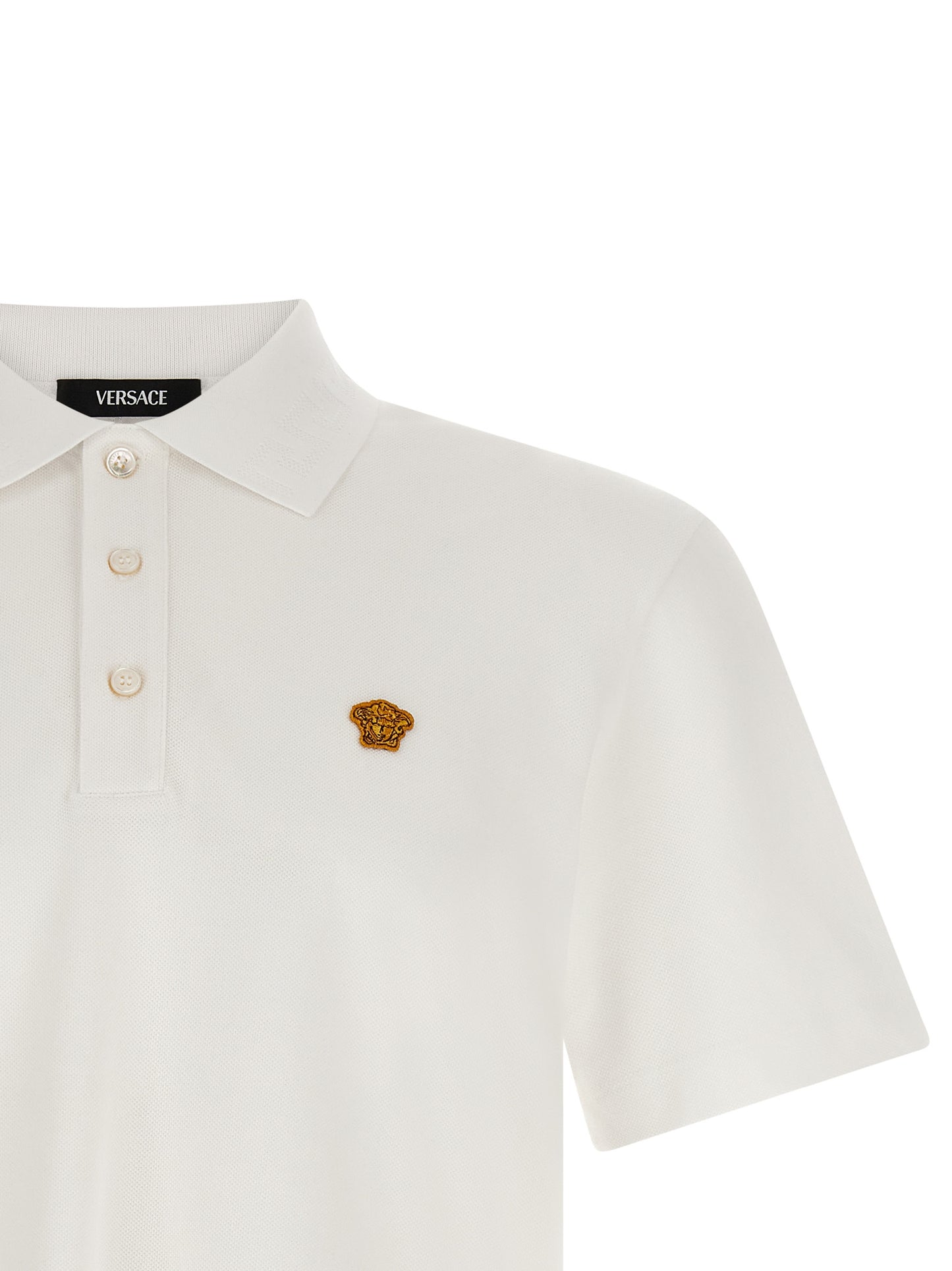 Versace Polo - Modèle En Coton Blanc Classique