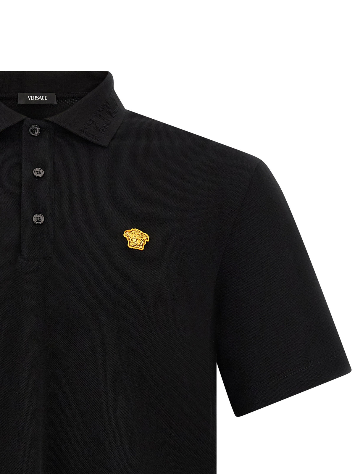 Polo sport en coton noir Versace