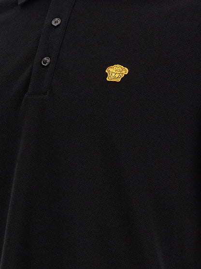 Polo sport en coton noir Versace