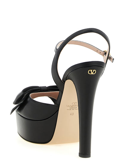 Valentino Garavani Black Leather Stiletto Sandals