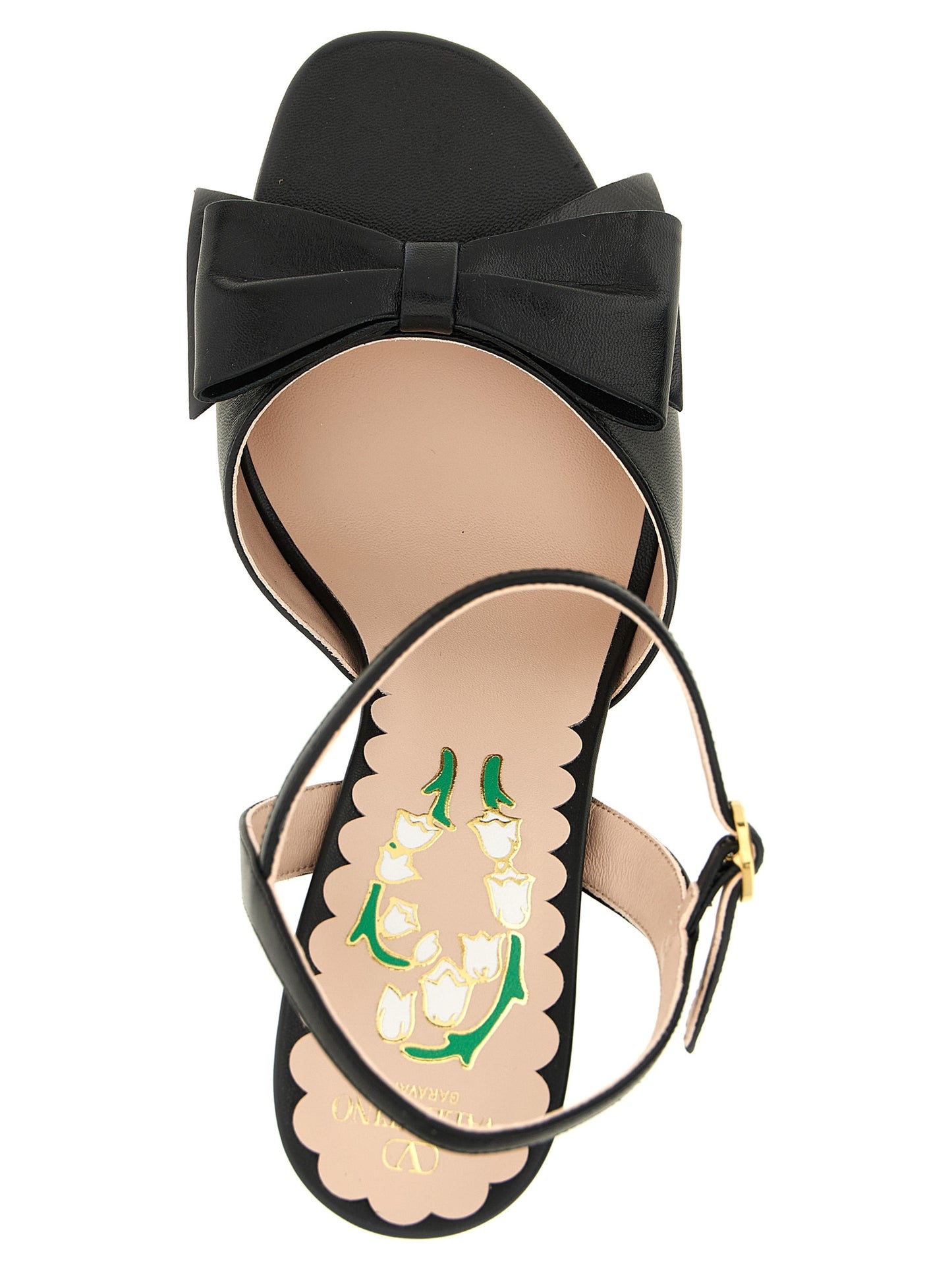 Valentino Garavani Black Leather Stiletto Sandals