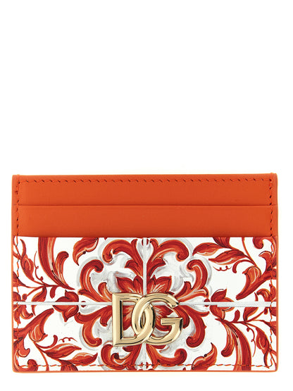 Tarjetero Dolce & Gabbana de piel de becerro naranja