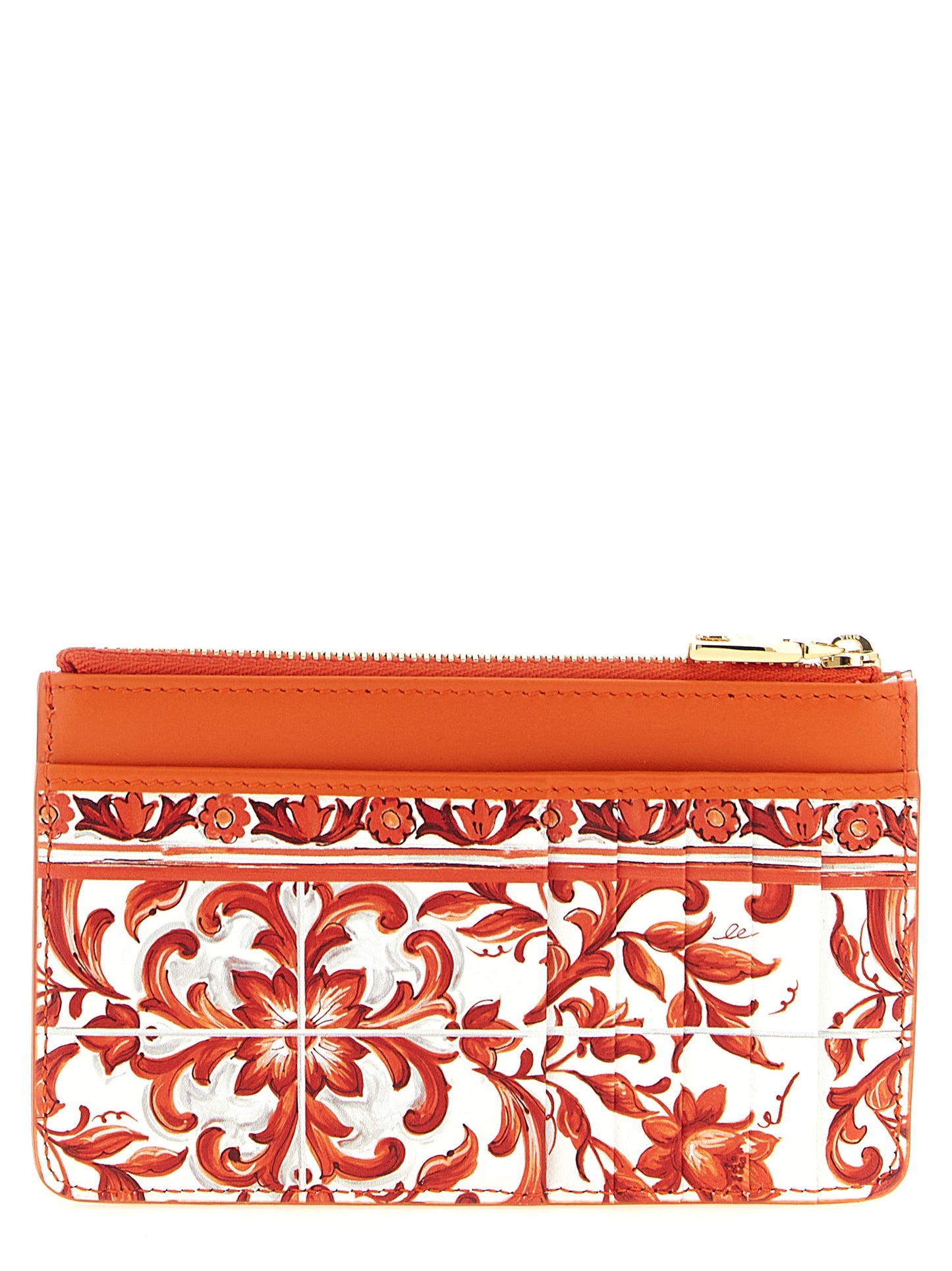 Porte-cartes Dolce & Gabbana en cuir de veau orange