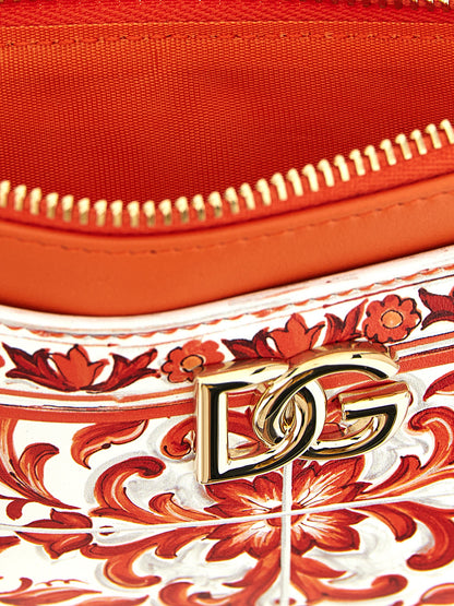 Porte-cartes Dolce & Gabbana en cuir de veau orange