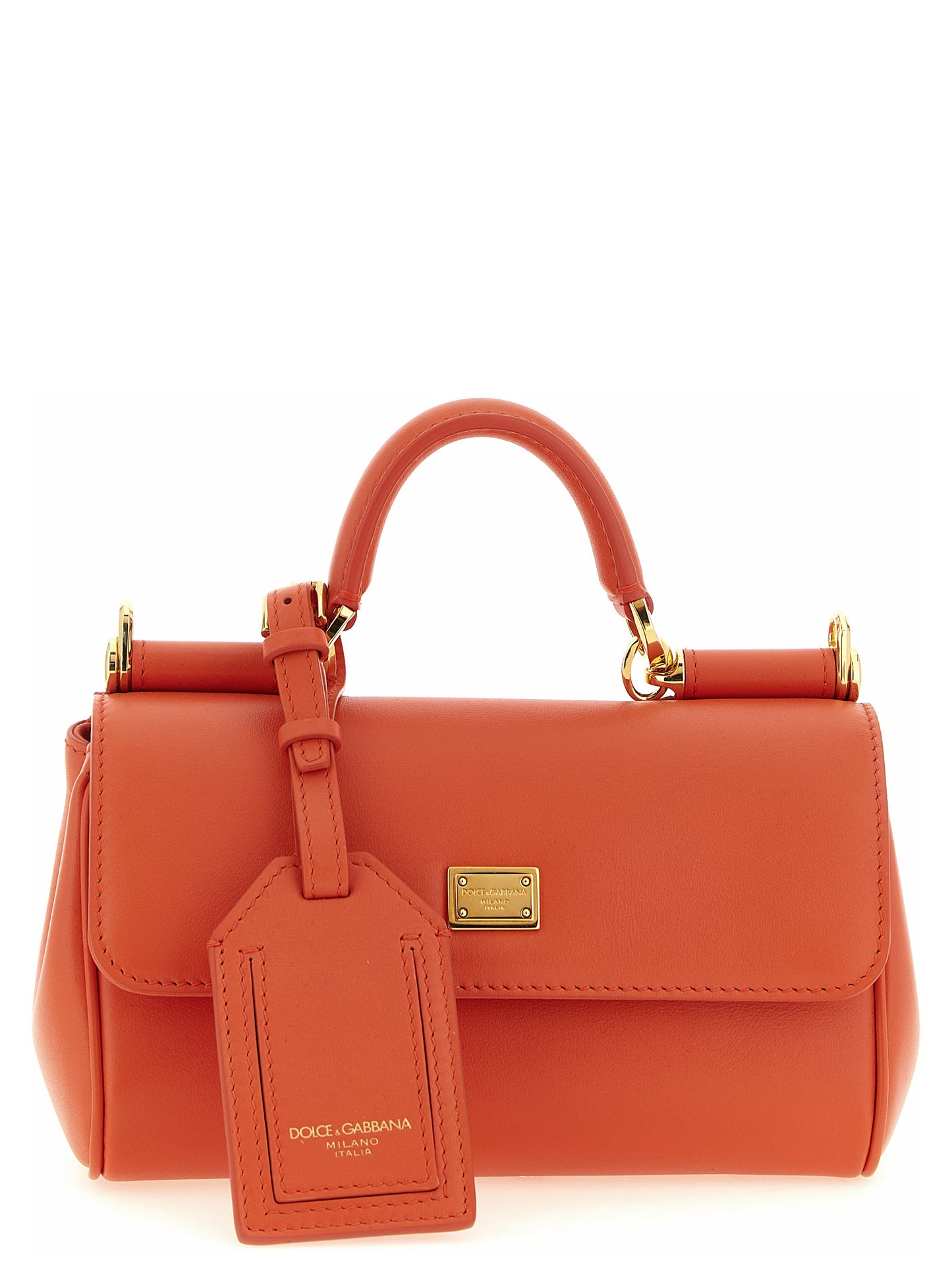 Bolso de mano Dolce & Gabbana de piel de becerro naranja