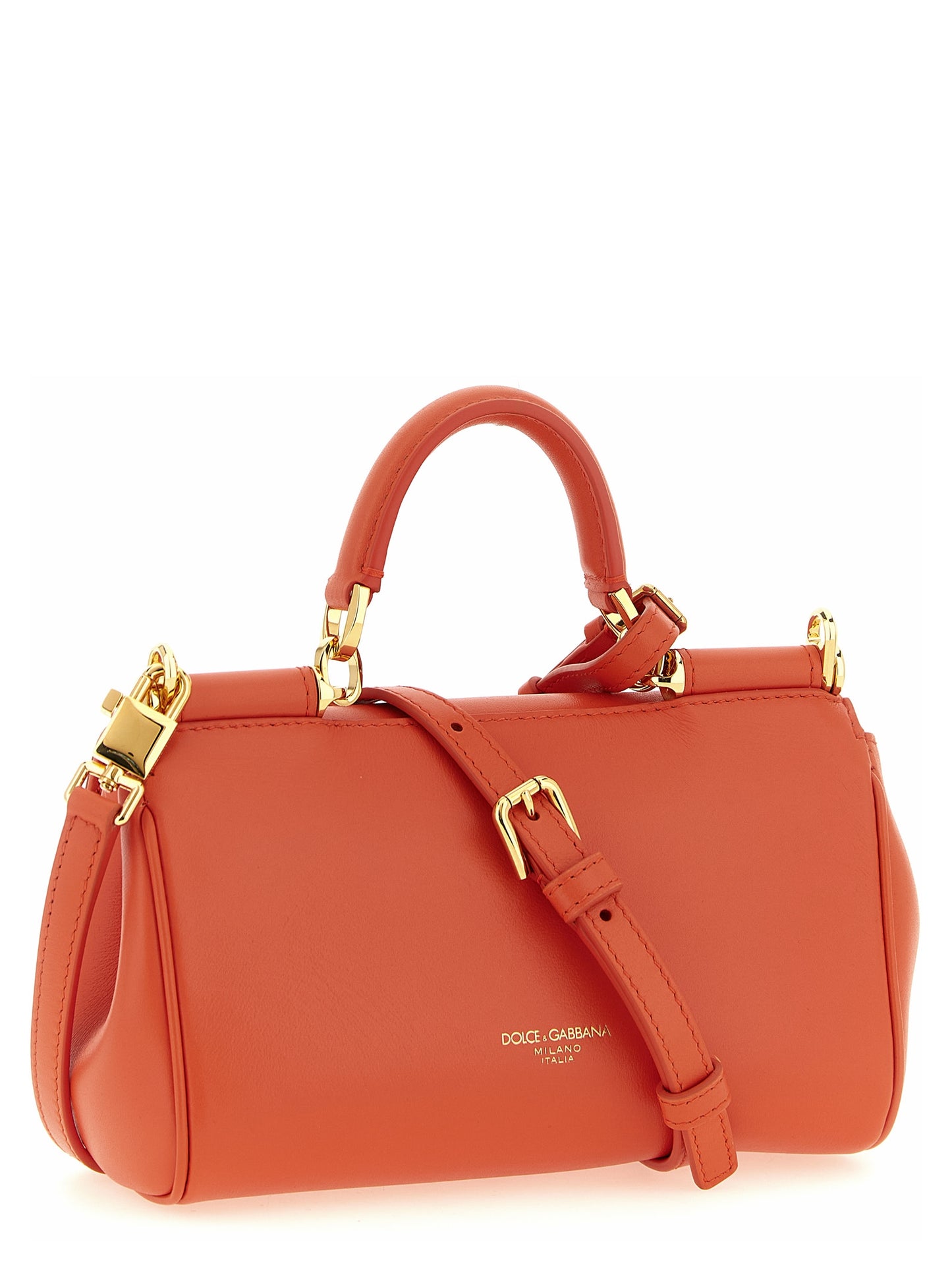 Bolso de mano Dolce & Gabbana de piel de becerro naranja
