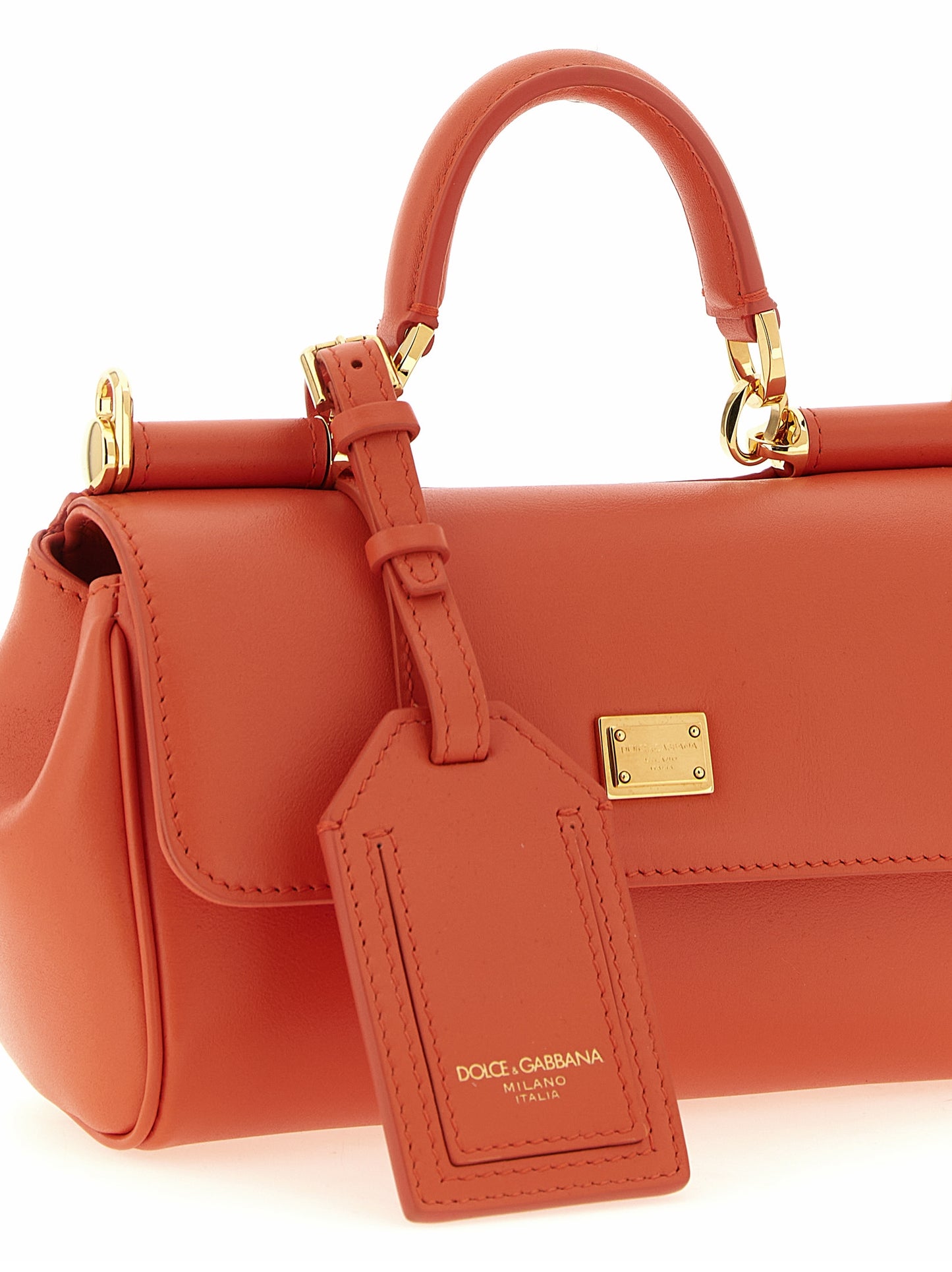 Bolso de mano Dolce & Gabbana de piel de becerro naranja
