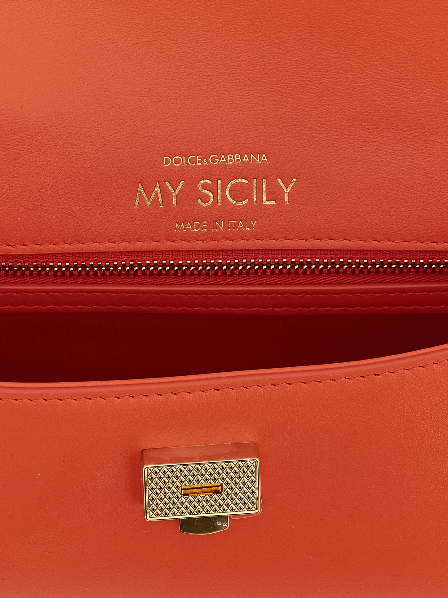 Bolso de mano Dolce & Gabbana de piel de becerro naranja