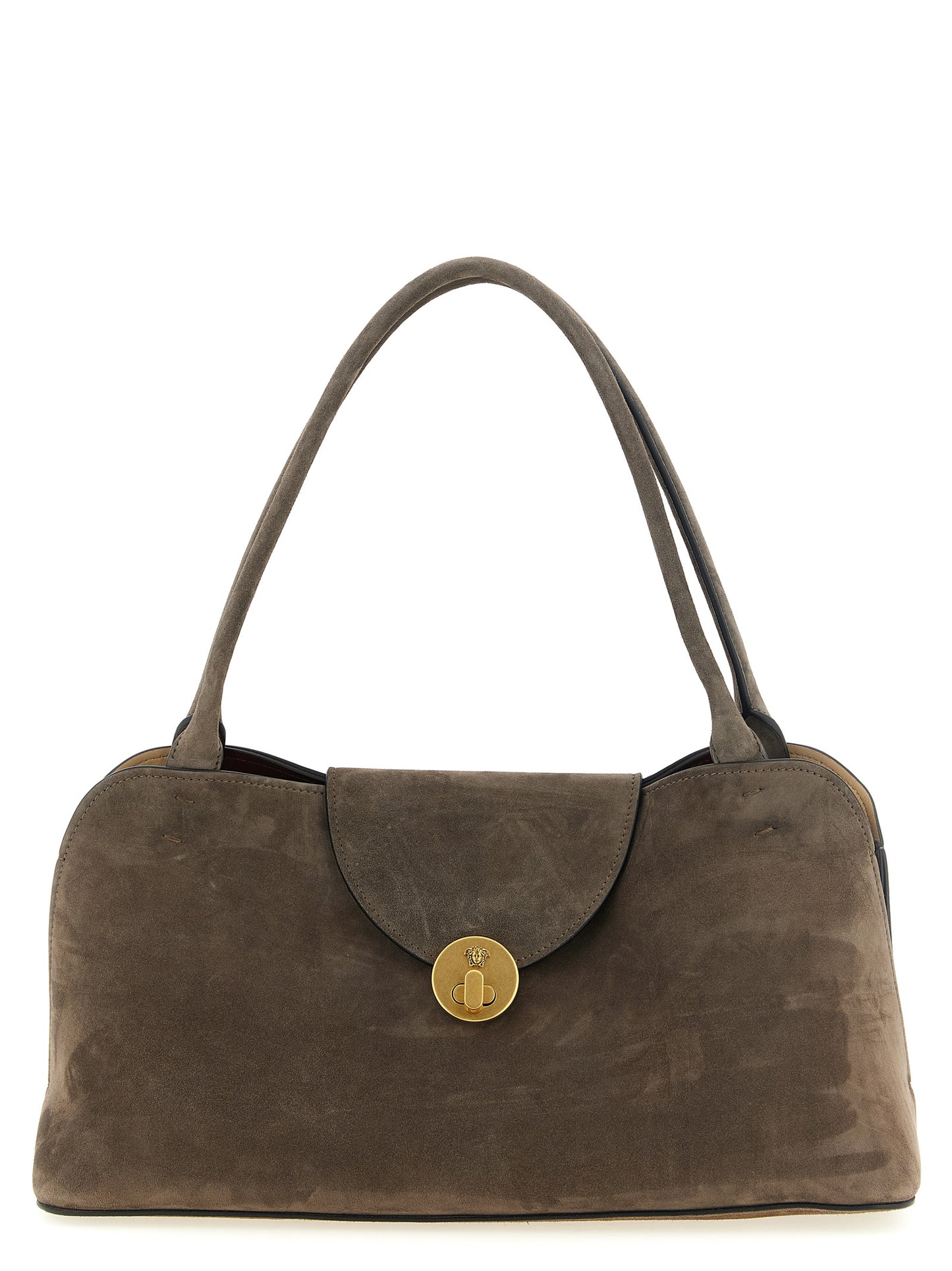 Sac à bandoulière en cuir de veau marron Versace