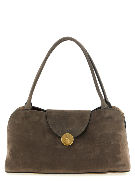 Bolso de hombro Versace de piel de becerro marrón