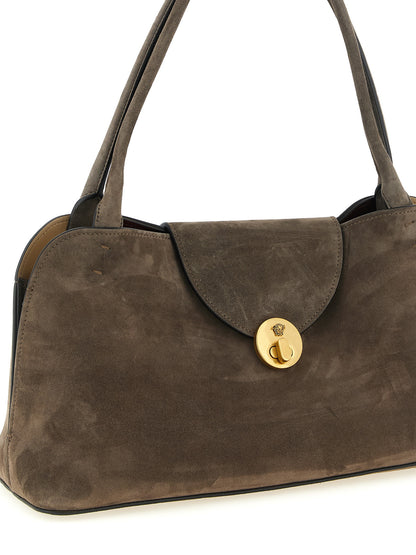 Sac à bandoulière en cuir de veau marron Versace