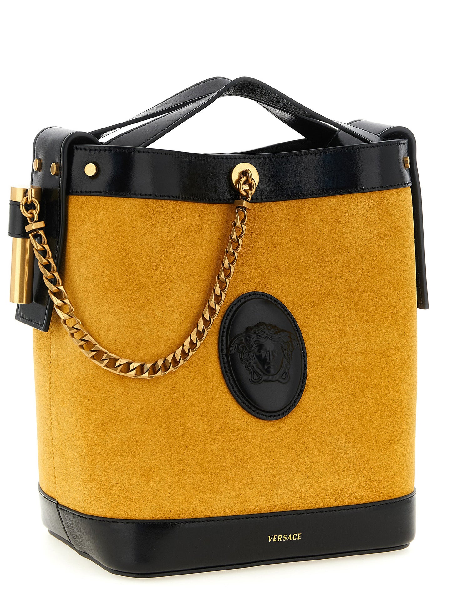 Bolso de hombro Versace bicolor de piel de becerro