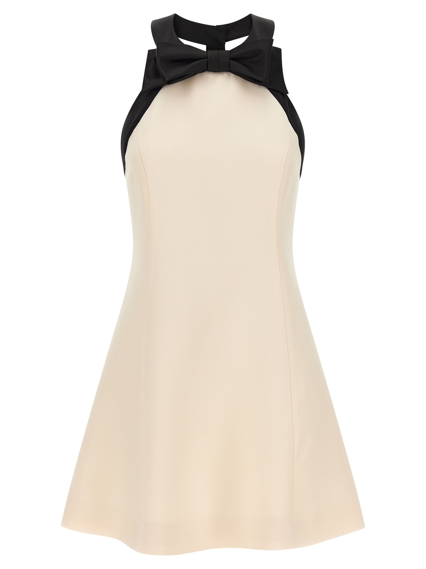 Robe courte bicolore en laine vierge Valentino Garavani