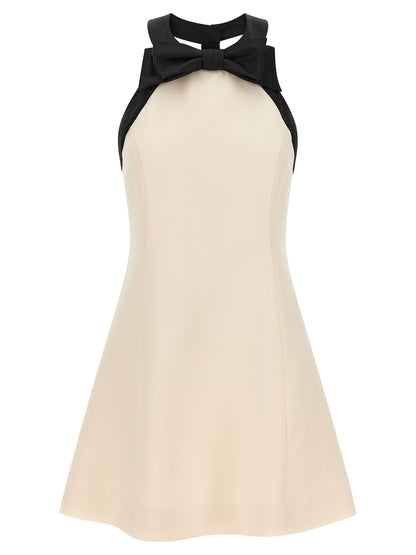 Robe courte bicolore en laine vierge Valentino Garavani
