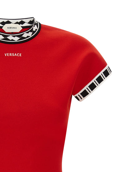 Robe Courte Versace en Coton Multicolore
