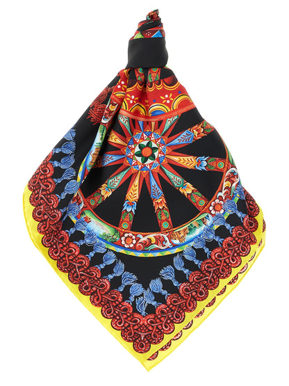 Dolce & Gabbana Foulard en Soie Multicolore - Drape Fluide