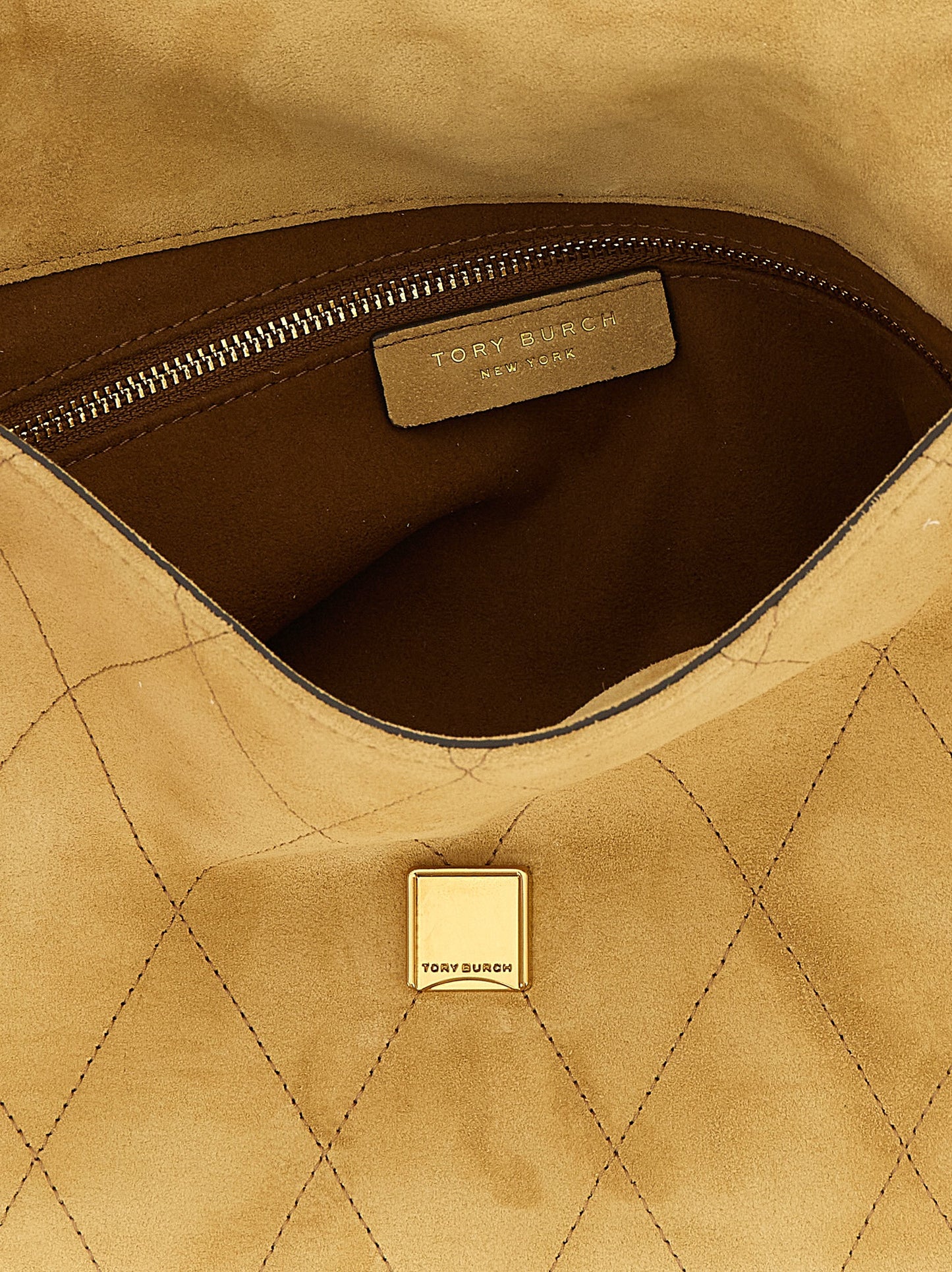 Bolso de hombro Tory Burch de piel de becerro beige