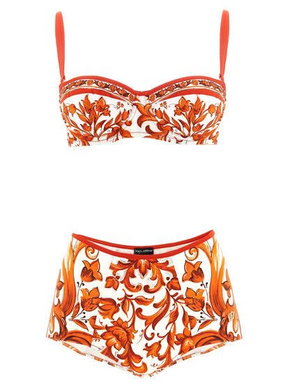 Bikini De Dos Piezas De Poliamida En Naranja De Dolce & Gabbana