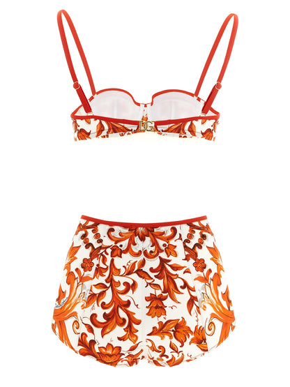 Bikini De Dos Piezas De Poliamida En Naranja De Dolce & Gabbana