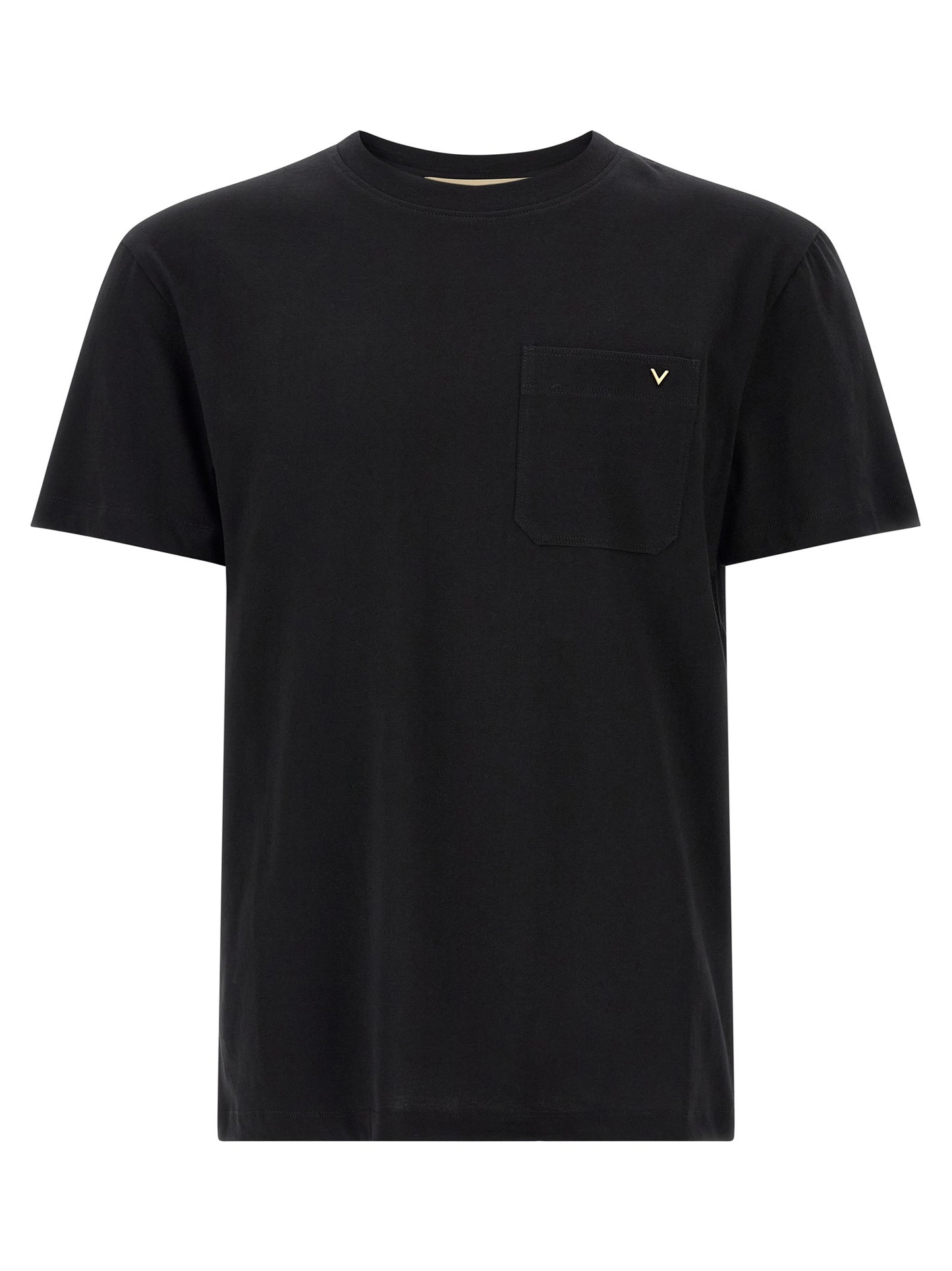 Camiseta de algodón negra Valentino Garavani